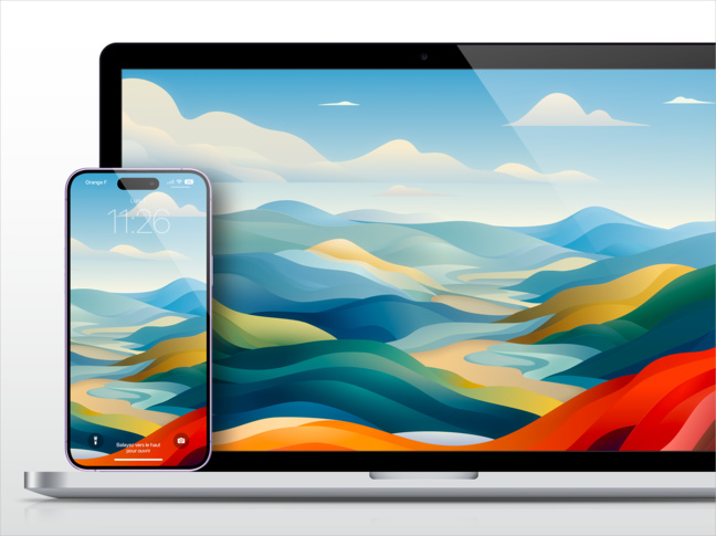 Wallpaper • Le fond d’écran de Sonoma décliné en paysage abstrait Wallpaper • Le fond d’écran de Sonoma décliné en paysage abstrait