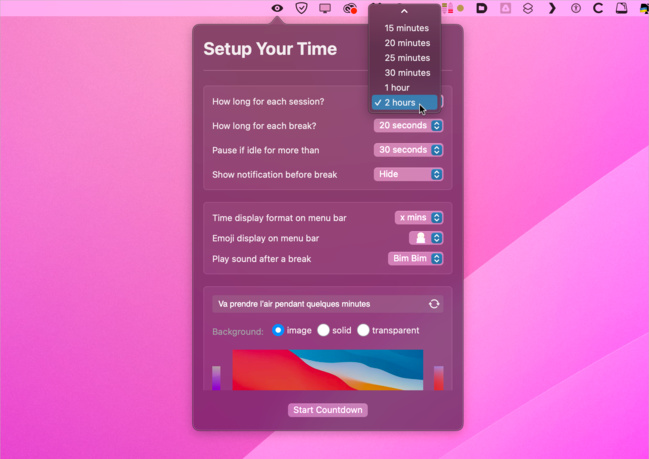 Mac • Un traqueur de temps dans la barre des menus avec Breather Mac • Un traqueur de temps dans la barre des menus avec Breather