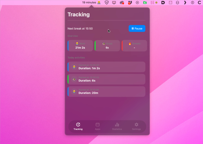 Mac • Un traqueur de temps dans la barre des menus avec Breather Mac • Un traqueur de temps dans la barre des menus avec Breather