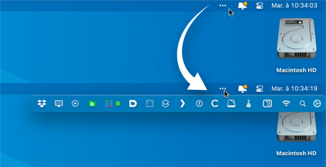 macOS • Masquez les icônes de la barre des menus gratuitement macOS • Masquez les icônes de la barre des menus gratuitement