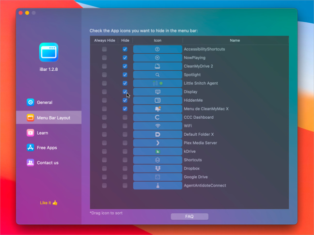 macOS • Masquez les icônes de la barre des menus gratuitement macOS • Masquez les icônes de la barre des menus gratuitement