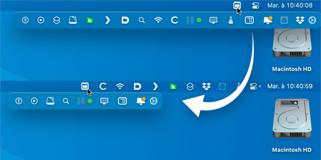 macOS • Masquez les icônes de la barre des menus gratuitement macOS • Masquez les icônes de la barre des menus gratuitement
