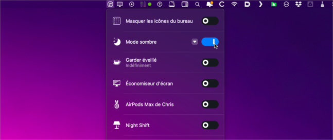 macOS • De nombreuses options à portée de clic avec One Switch macOS • De nombreuses options à portée de clic avec One Switch