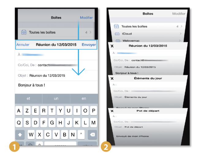 Astuce iPhone iPad • Gérer plusieurs e-mails simultanément
