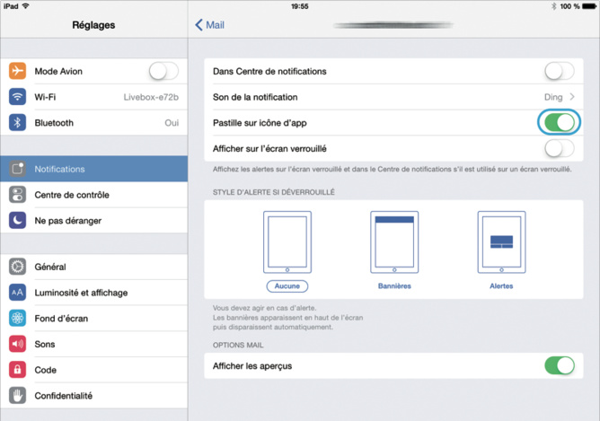 Astuce iPhone iPad • Supprimer le badge de notification de Mail