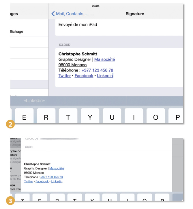 Astuce iPhone iPad • Mail : créer une signature cliquable depuis son iDevice Astuce iPhone iPad • Mail : créer une signature cliquable depuis son iDevice
