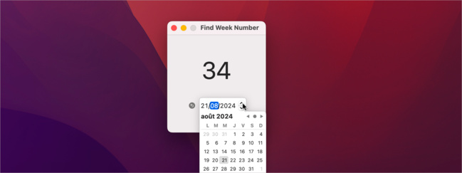 macOS • Le numéro de semaine toujours sous les yeux dans la barre des menus macOS • Le numéro de semaine toujours sous les yeux dans la barre des menus