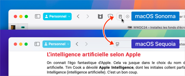 Safari • Focus sur le nouveau mode lecteur de macOS Sequoia et iOS 18 Safari • Focus sur le nouveau mode lecteur de macOS Sequoia et iOS 18