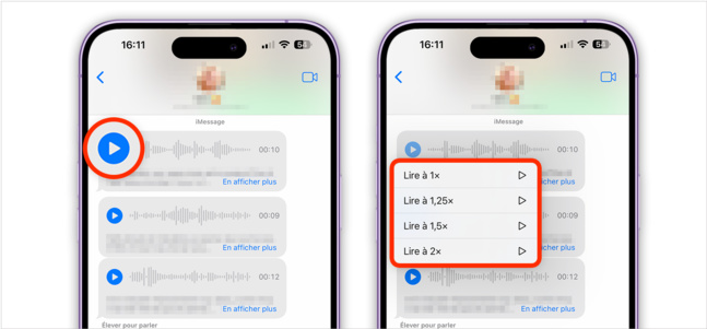 Messages • Changez la vitesse de lecture des messages audio sur iPhone ou sur Mac Messages • Changez la vitesse de lecture des messages audio sur iPhone ou sur Mac