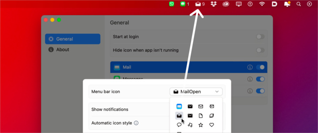 macOS • Affichez le nombre de messages reçus dans la barre des menus macOS • Affichez le nombre de messages reçus dans la barre des menus