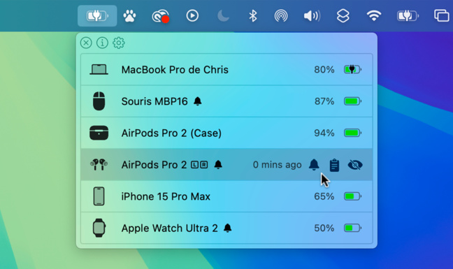 macOS • L’état des batteries de vos appareils toujours sous les yeux macOS • L’état des batteries de vos appareils toujours sous les yeux