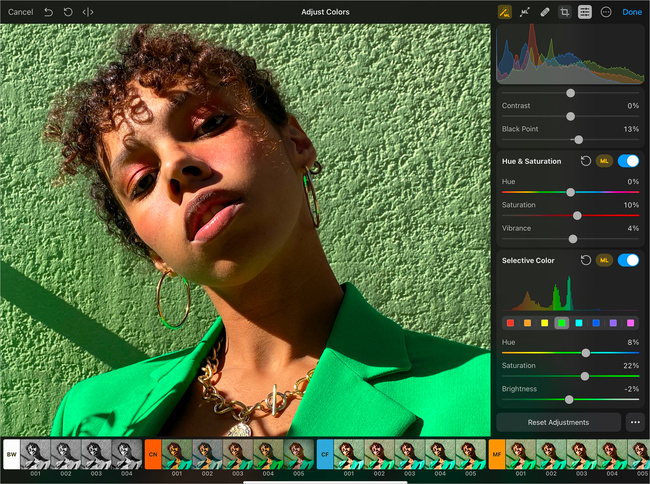 Photomator sur iPad. Image © Pixelmator Team. Photomator sur iPad. Image © Pixelmator Team.