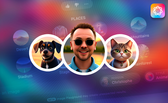 Apple Intelligence • Aperçu de l’application Image Playground à partir de macOS 15.3 beta Apple Intelligence • Aperçu de l’application Image Playground à partir de macOS 15.3 beta