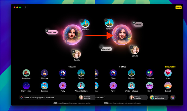 Apple Intelligence • Aperçu de l’application Image Playground à partir de macOS 15.3 beta Apple Intelligence • Aperçu de l’application Image Playground à partir de macOS 15.3 beta