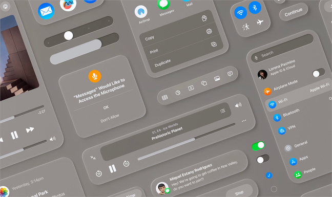 L’interface de visionOS. Capture © Apple. L’interface de visionOS. Capture © Apple.