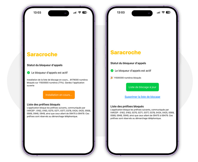 iOS • Avec Saracroche, bloquez plus de 11 millions de numéros indésirables iOS • Avec Saracroche, bloquez plus de 11 millions de numéros indésirables