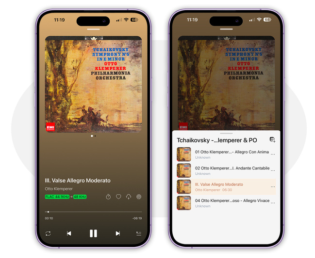 iOS • Écoutez votre musique en haute fidélité depuis vos services de stockage