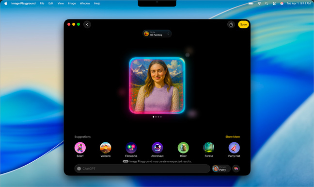 Image Playground sous macOS 26 Image Playground sous macOS 26