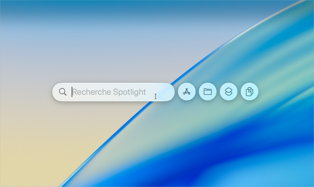 La nouvelle interface de Spotlight. La nouvelle interface de Spotlight.