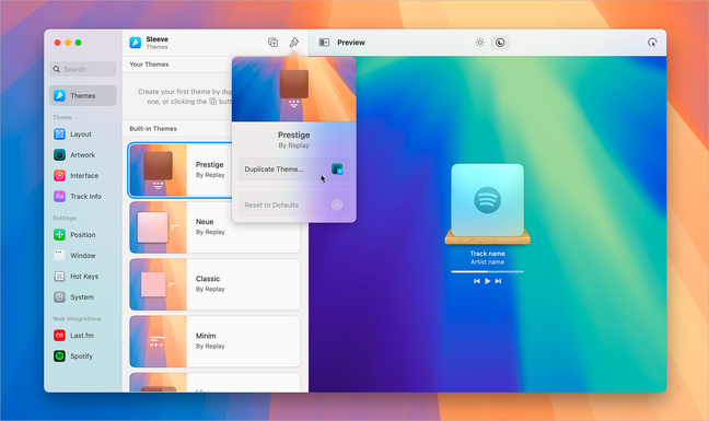 macOS • D’un clic, prenez le contrôle d’Apple Music et de Spotify avec Sleeve