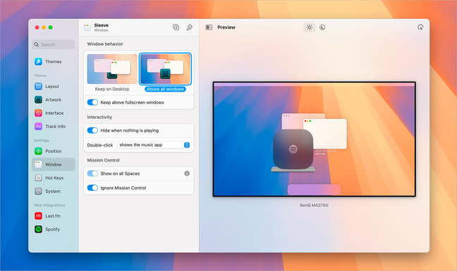 macOS • D’un clic, prenez le contrôle d’Apple Music et de Spotify avec Sleeve