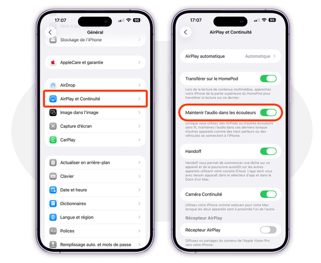 AirPods • iOS 26 empêche le basculement automatique involontaire