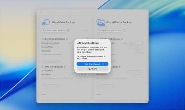 macOS • Parachute Backup, l’application qui sauvegarde vos données iCloud macOS • Parachute Backup, l’application qui sauvegarde vos données iCloud