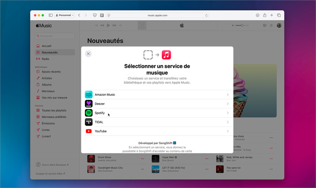 Musique • Transférez vos playlists de Spotify ou Deezer vers Apple Music
