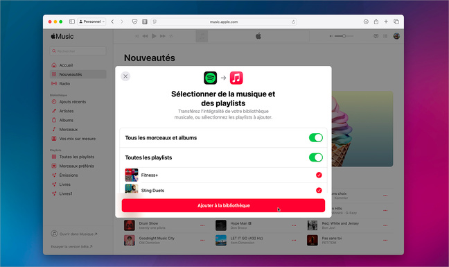 Musique • Transférez vos playlists de Spotify ou Deezer vers Apple Music