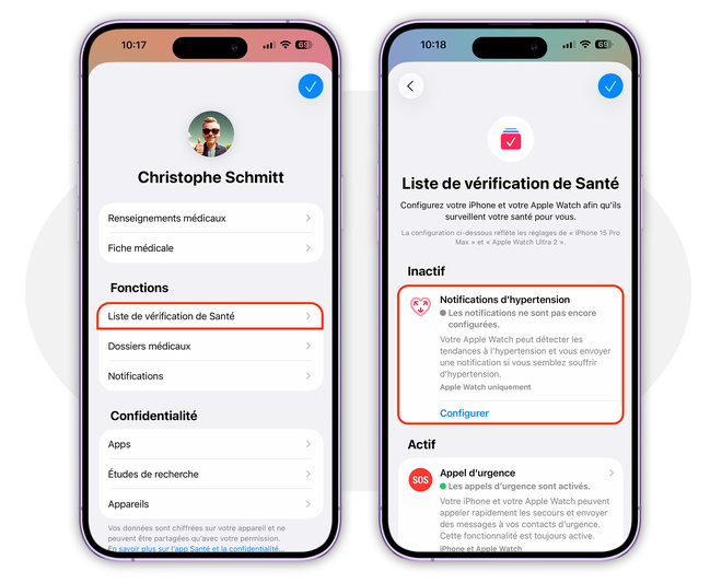 watchOS 26 • Comment mettre en route les alertes d’hypertension de l’Apple Watch