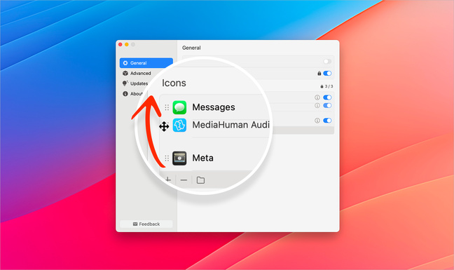 macOS • Ajoutez des icônes d’applications et des notifications à la barre des menus