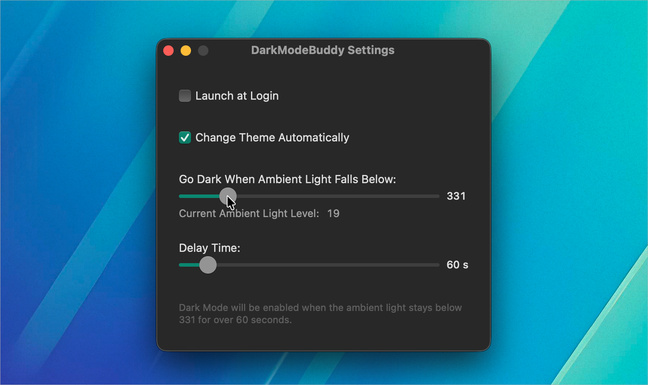 macOS • Basculez dans le mode sombre selon la luminosité qui vous environne