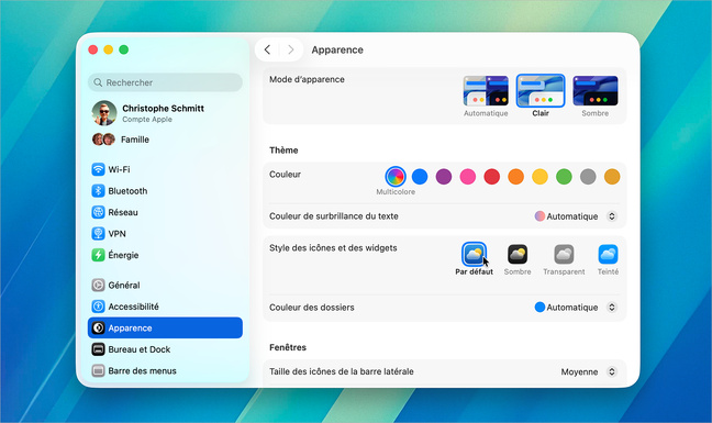 Pratique • Modifiez l’apparence des icônes et des widgets sous macOS 26