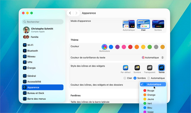 Pratique • Modifiez l’apparence des icônes et des widgets sous macOS 26 Pratique • Modifiez l’apparence des icônes et des widgets sous macOS 26
