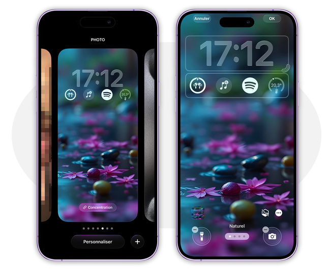 iOS 26 • Déplacez les widgets situés sous l’heure vers le bas de l’écran verrouillé iOS 26 • Déplacez les widgets situés sous l’heure vers le bas de l’écran verrouillé