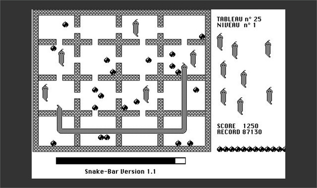 Capture © Snake Bar pour Mac (1987)