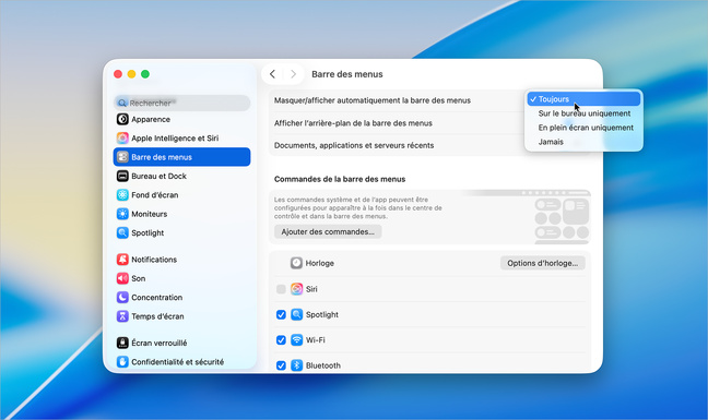 macOS • Au lieu de ranger une barre des menus encombrée, faites-la disparaitre !