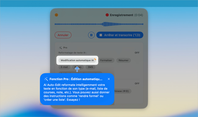 macOS • Transcrivez rapidement et gratuitement votre voix sous la forme d’un texte