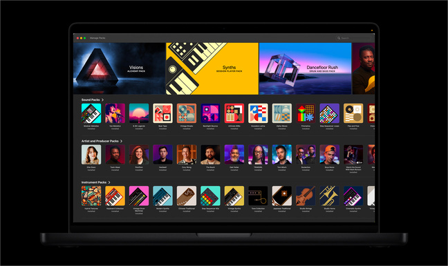 La bibliothèque de ressources libre de droits de Logic Pro. Capture d’écran © Apple.