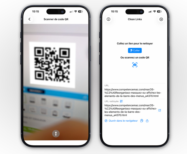 iOS • Vérifiez les URL des QR codes avant de les ouvrir et évitez les mauvaises surprises iOS • Vérifiez les URL des QR codes avant de les ouvrir et évitez les mauvaises surprises