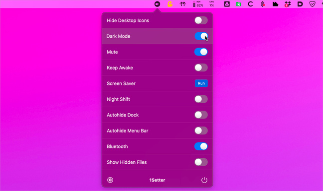 macOS • Activez et désactivez des réglages système d’un clic avec 1Setter