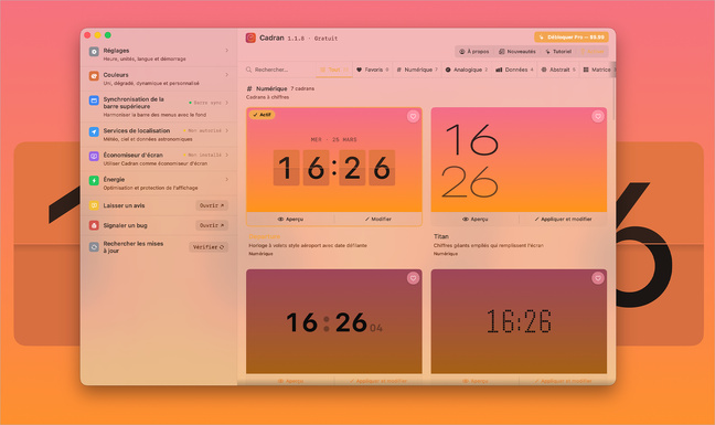 macOS • Affichez personnalisez l’heure de multiples façons sur le bureau