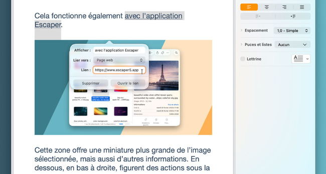 Astuce macOS • Ajoutez un lien cliquable dans un document Pages