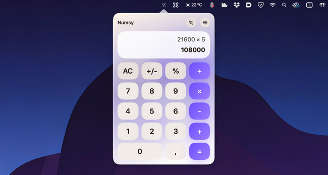 macOS • Calculez plus rapidement depuis la barre des menus avec Numsy macOS • Calculez plus rapidement depuis la barre des menus avec Numsy