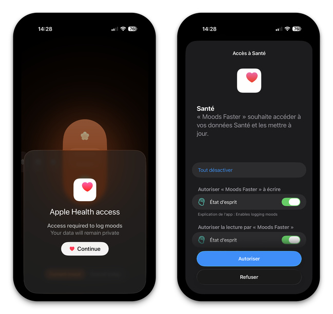 iOS • Moods Faster : Le raccourci ultime pour piloter votre bien-être dans l’app Santé iOS • Moods Faster : Le raccourci ultime pour piloter votre bien-être dans l’app Santé
