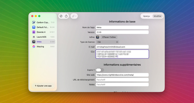 macOS •  Licence Store, une application pour gérer les licences de vos logiciels