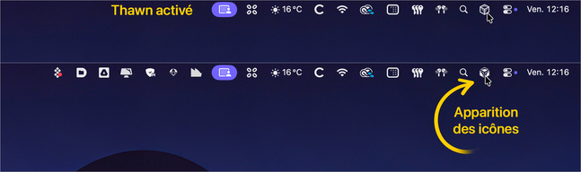 macOS • Thaw, un énième outil pour gérer les icônes de la barre des menus