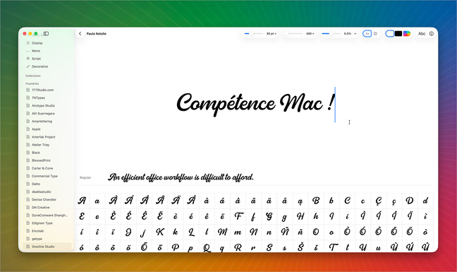 macOS • Pica, un nouveau gestionnaire de polices totalement gratuit