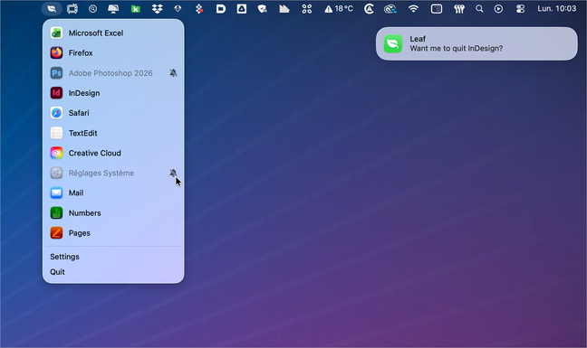 macOS • Quittez les applications ouvertes non utilisées après une durée choisie macOS • Quittez les applications ouvertes non utilisées après une durée choisie