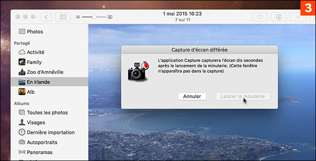 Le chronomètre de l’icône du dialogue (en rouge) égrène le temps. C’est suffisant pour préparer votre mise en scène avant la prise de vue. Le chronomètre de l’icône du dialogue (en rouge) égrène le temps. C’est suffisant pour préparer votre mise en scène avant la prise de vue.